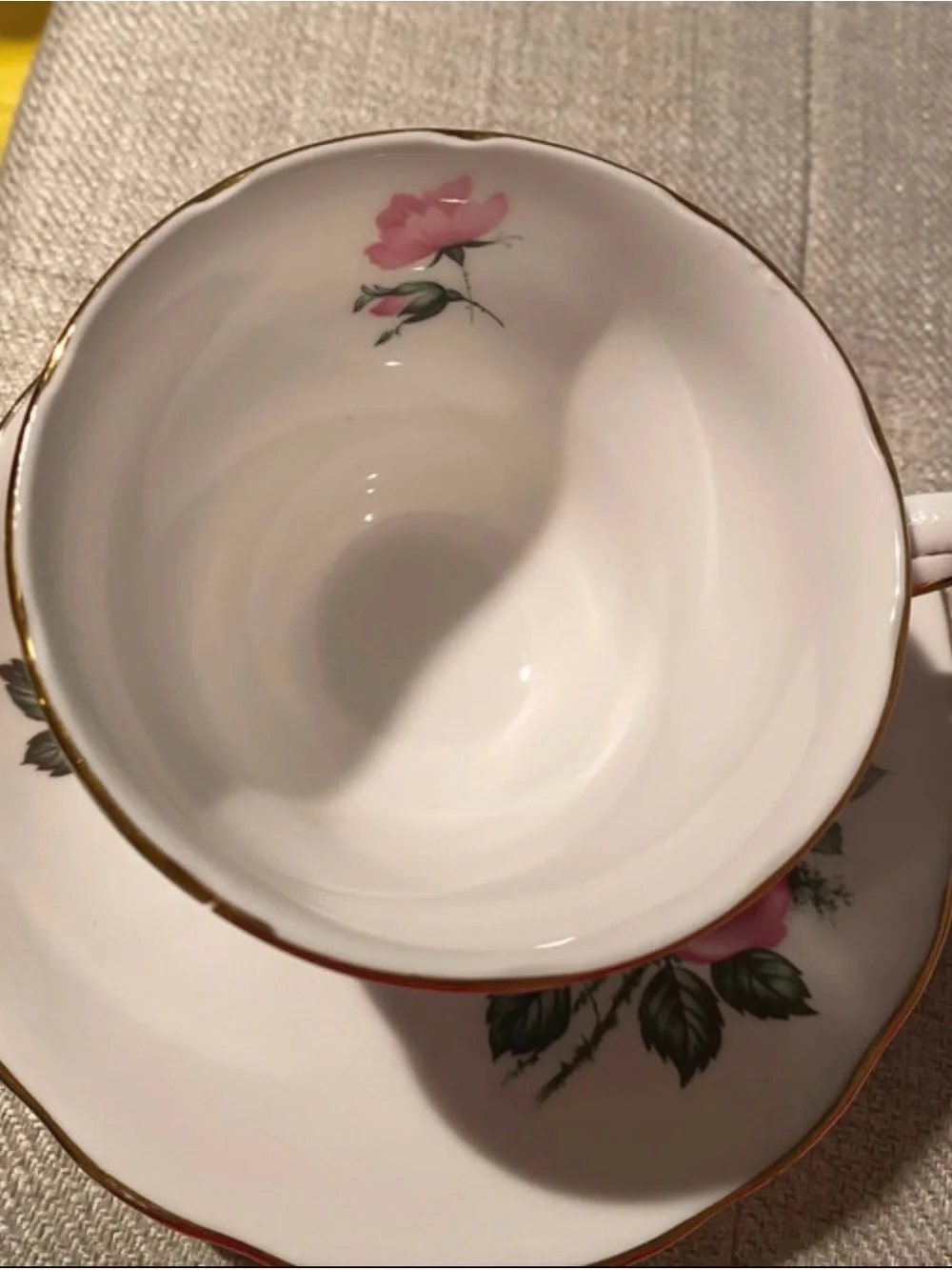 Pink Rose Teacup and Saucer Set